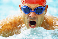 swimmer breathing in