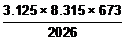 *eq* 3.125 multiplied by 8.315 multiplied by 673, divided by 2026