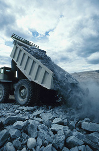 truck in a quarry