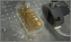 high intensity ultrasound creating localised heating in a gel