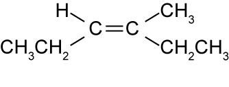 cis-3-methylhex-3-ene molecule