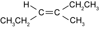 trans-3-methylhex-3-ene molecule